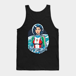 Italian Female Astronaut 1960s Comic Book Superhero Tank Top